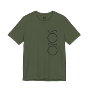 Olive T-shirt with Sozo in black