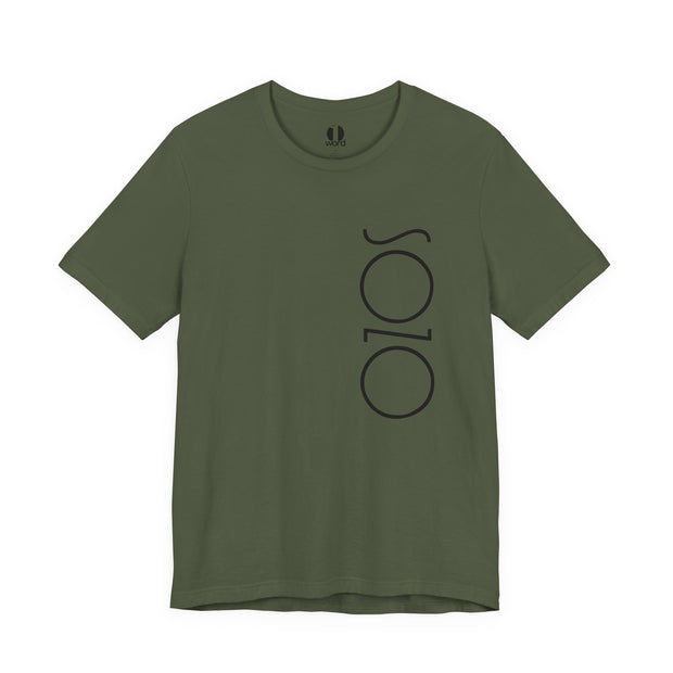 Olive T-shirt with Sozo in black