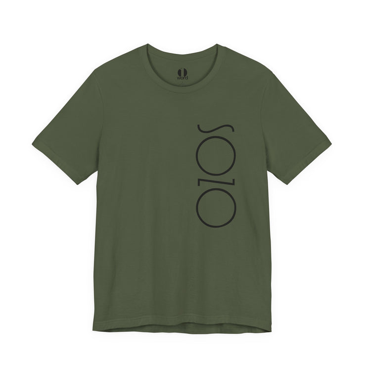 Olive T-shirt with Sozo in black