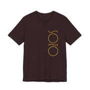 Oxblood Black T-shirt with Sozo in gold