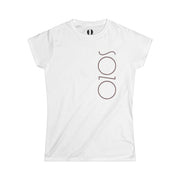 White semi-fitted women's T-shirt with Sozo in gray