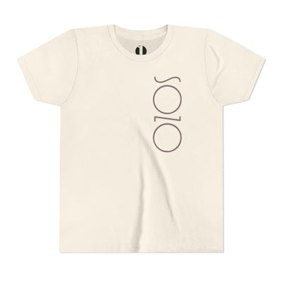 Natural youth T-shirt with Sozo in gray