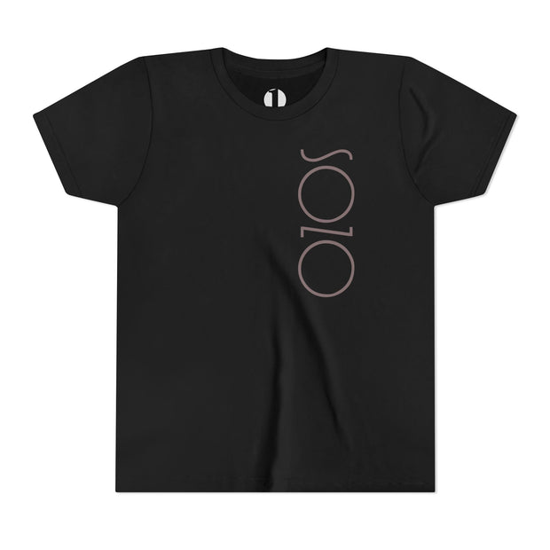 Black youth T-shirt with Sozo in gray