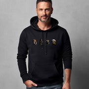The Four Faces hoodie in black on man
