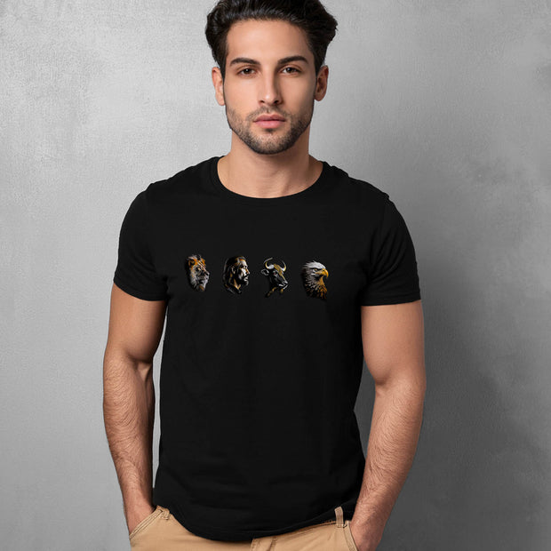 The Four Faces T-shirt in Black