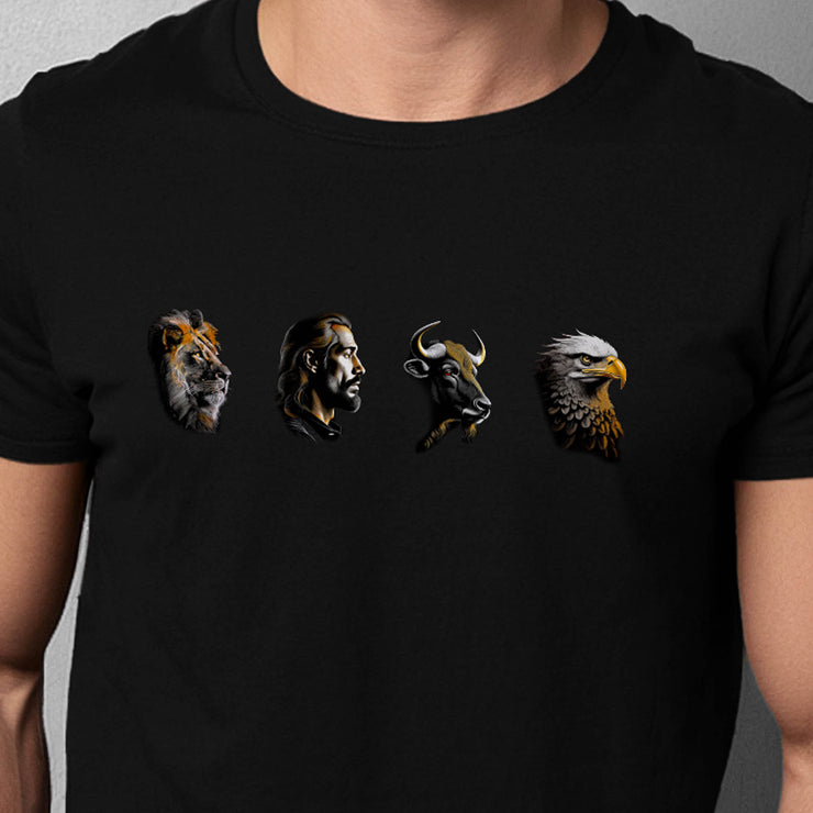 The Four Faces T-shirt in Black