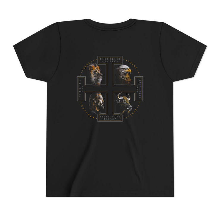 The Four Faces youth T-shirt in Black