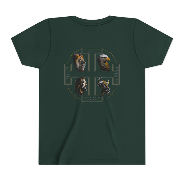 The Four Faces youth T-shirt in Forest Green