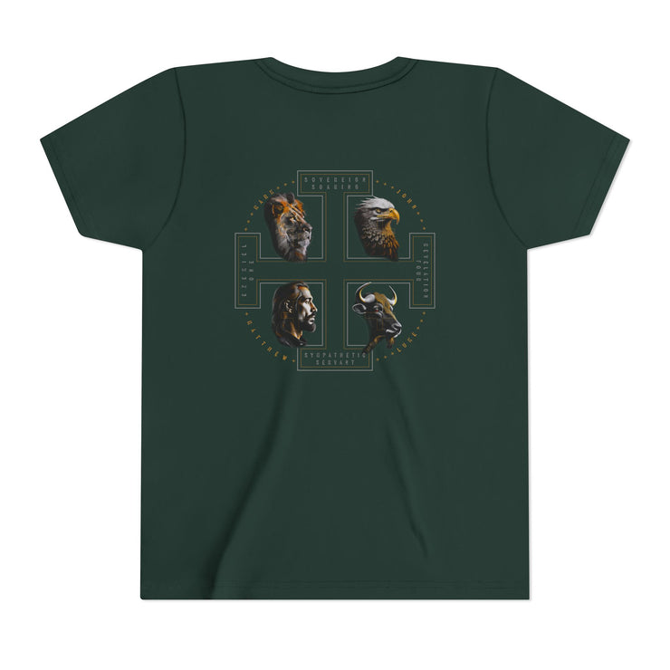 The Four Faces youth T-shirt in Forest Green