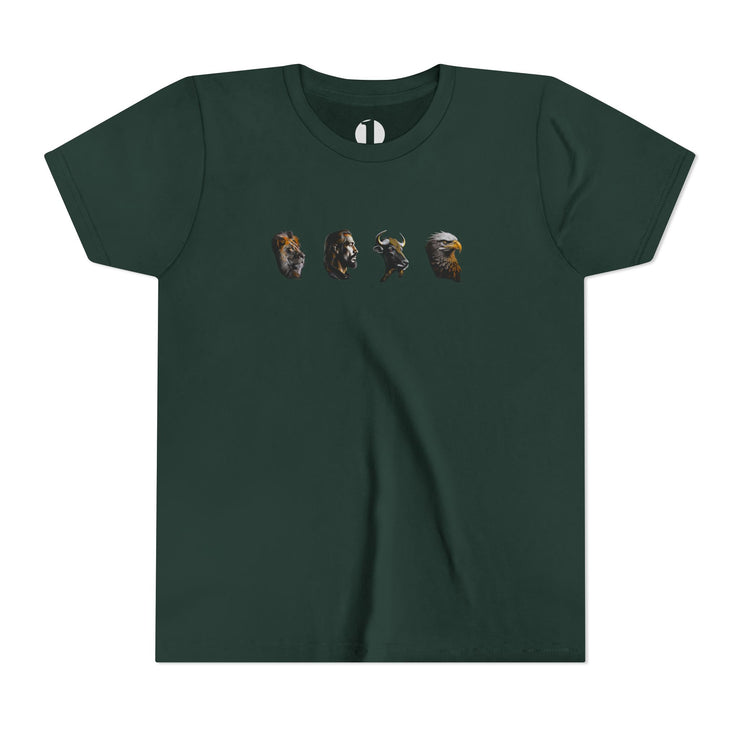 The Four Faces youth T-shirt in Forest Green