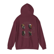 The Four Faces hoodie in maroon
