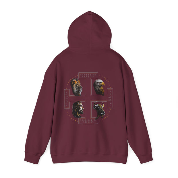 The Four Faces hoodie in maroon