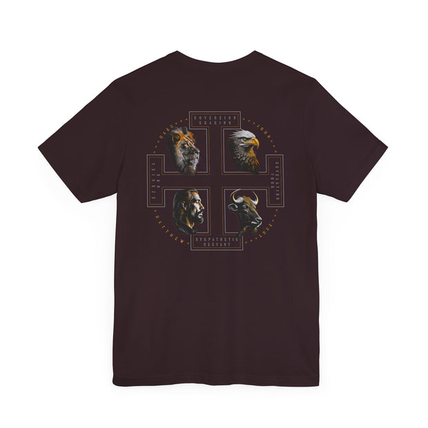 The Four Faces T-shirt in Oxblood Black