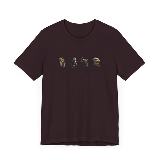 The Four Faces T-shirt in Oxblood Black