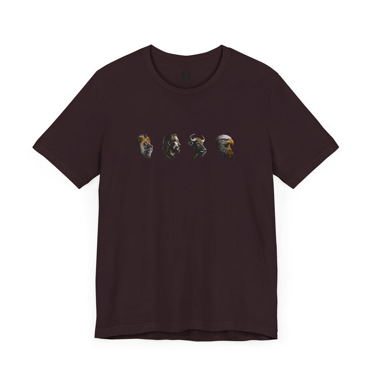 The Four Faces T-shirt in Oxblood Black