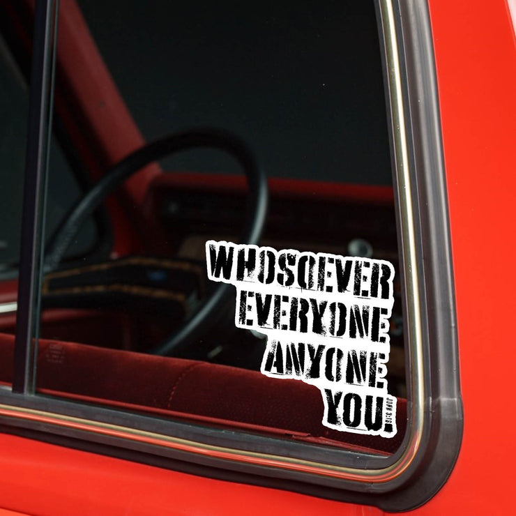 Vinyl decal with Whosoever Graphic based on John 3:16