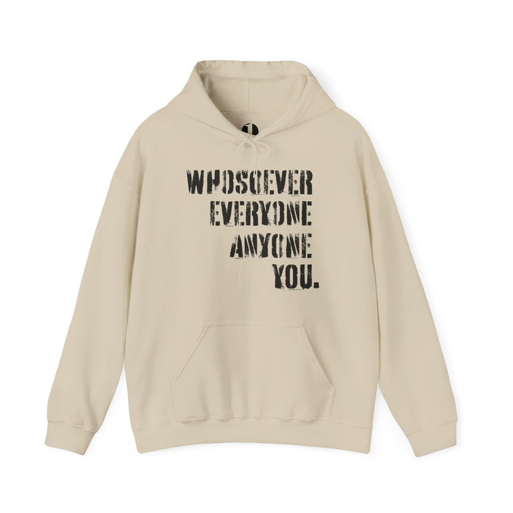 Sand pullover hoodie with Whosoever Graphic based on John 3:16