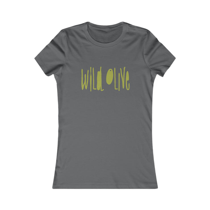 Asphalt gray women T-shirt with Wild Olive graphic based on Romans 11:17