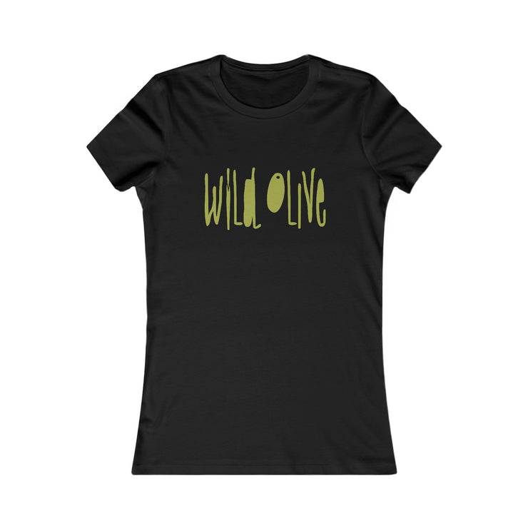 Black women T-shirt with Wild Olive graphic based on Romans 11:17