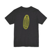 Dark gray heather unisex T-shirt with Wild Olive graphic based on Romans 11:17