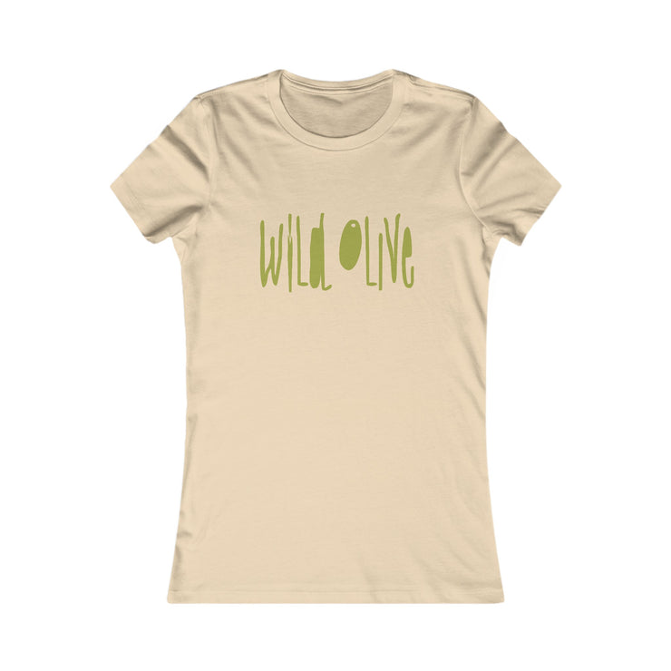 Soft cream women T-shirt with Wild Olive graphic based on Romans 11:17
