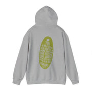 Sport gray heather pullover hoodie model with Wild Olive graphic based on Romans 11:17