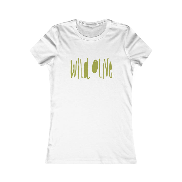 White women T-shirt with Wild Olive graphic based on Romans 11:17