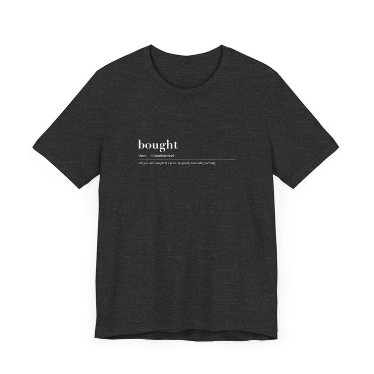 Discipleship Defined T-shirt in Dark Gray Heather – Bought