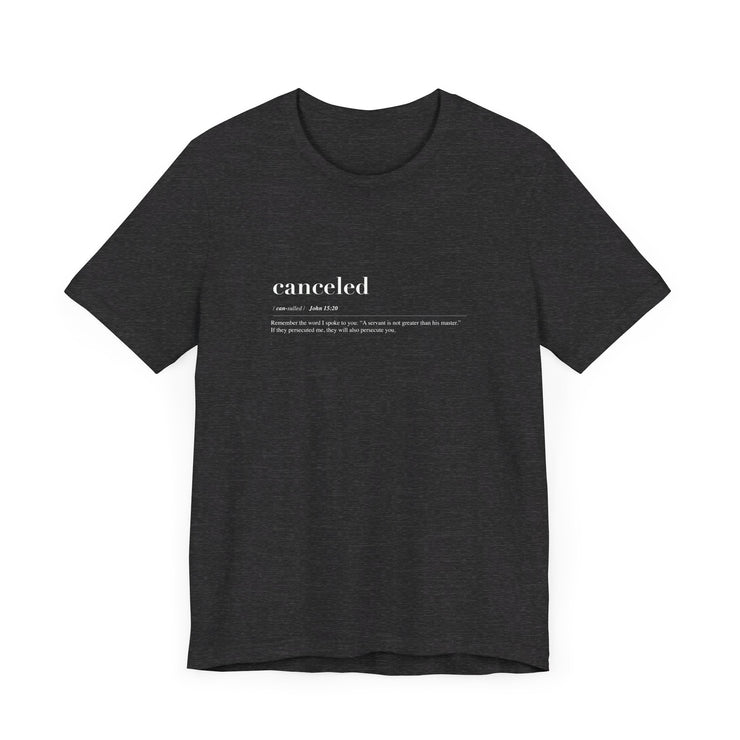 Discipleship Defined T-shirt in Dark Gray Heather – Canceled