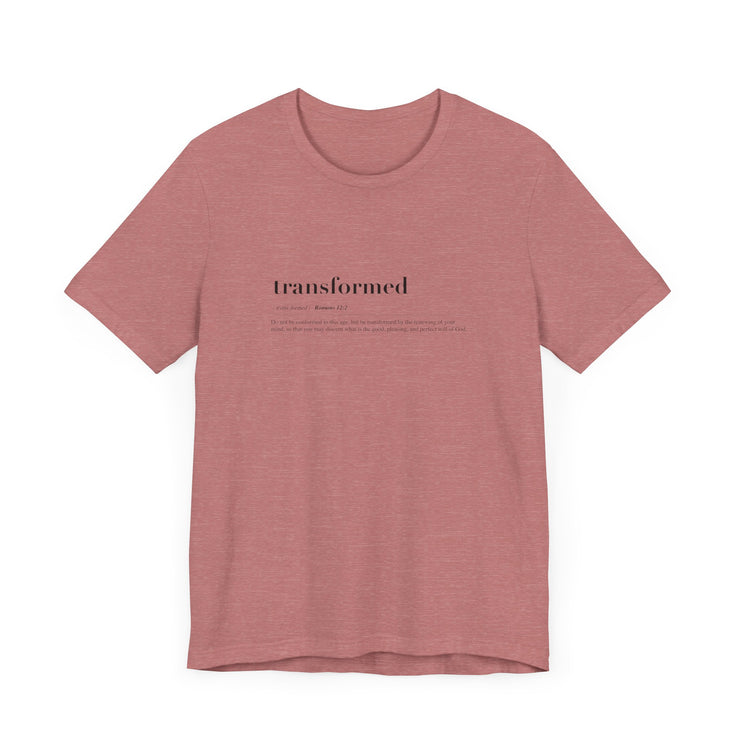 Discipleship Defined T-shirt in Heather Mauve – Transformed