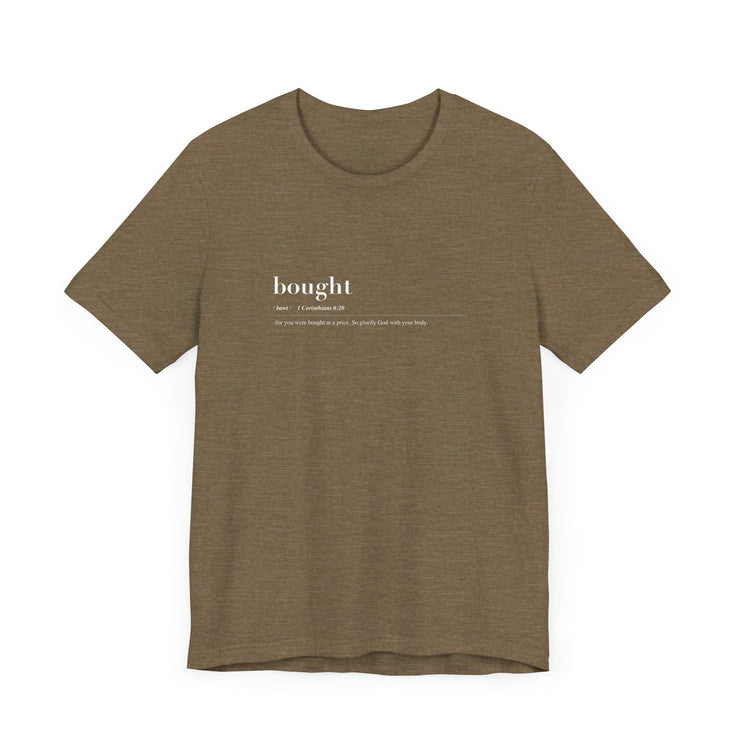Discipleship Defined T-shirt in Heather Olive – Bought