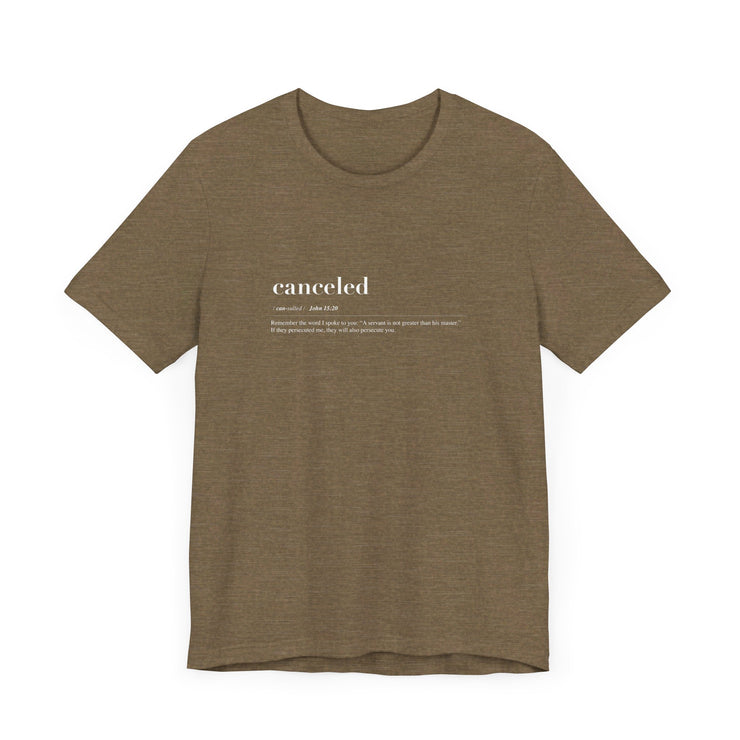 Discipleship Defined T-shirt in Heather Olive – Canceled