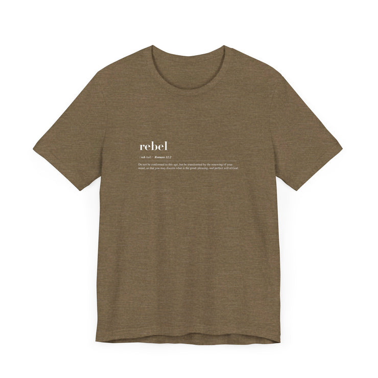 Discipleship Defined T-shirt in Heather Olive – Rebel