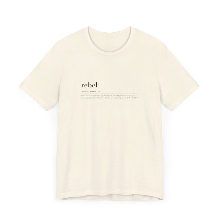 Discipleship Defined T-shirt in Natural – Rebel