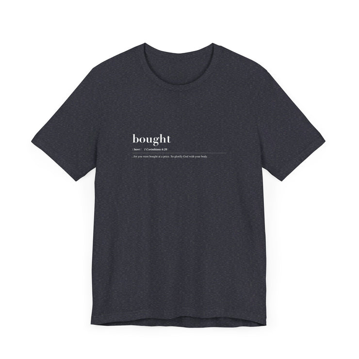 Discipleship Defined T-shirt in Navy Blue Heather – Bought