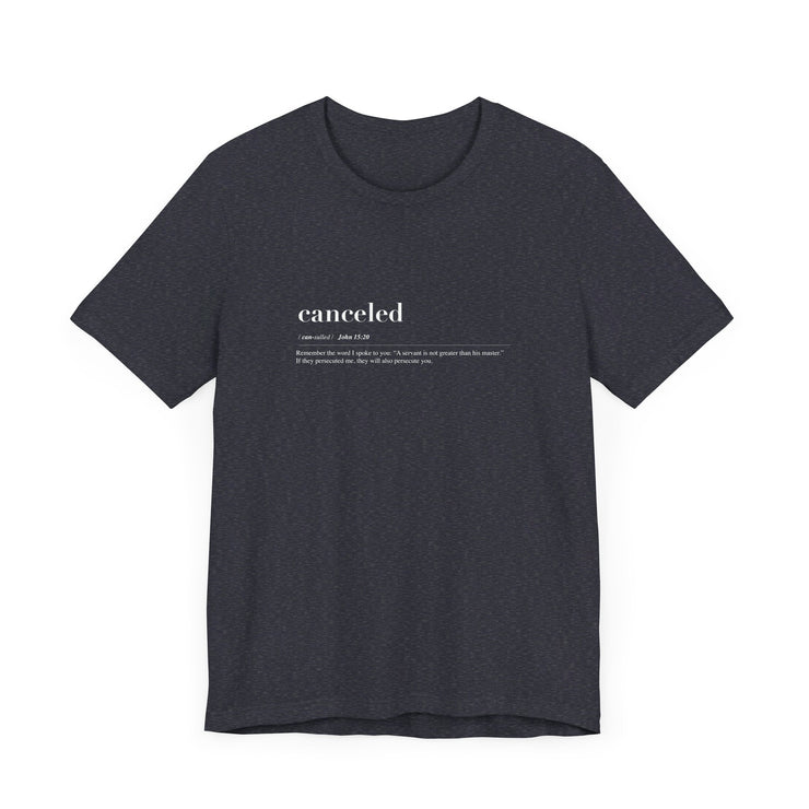 Discipleship Defined T-shirt in Navy Blue Heather – Canceled