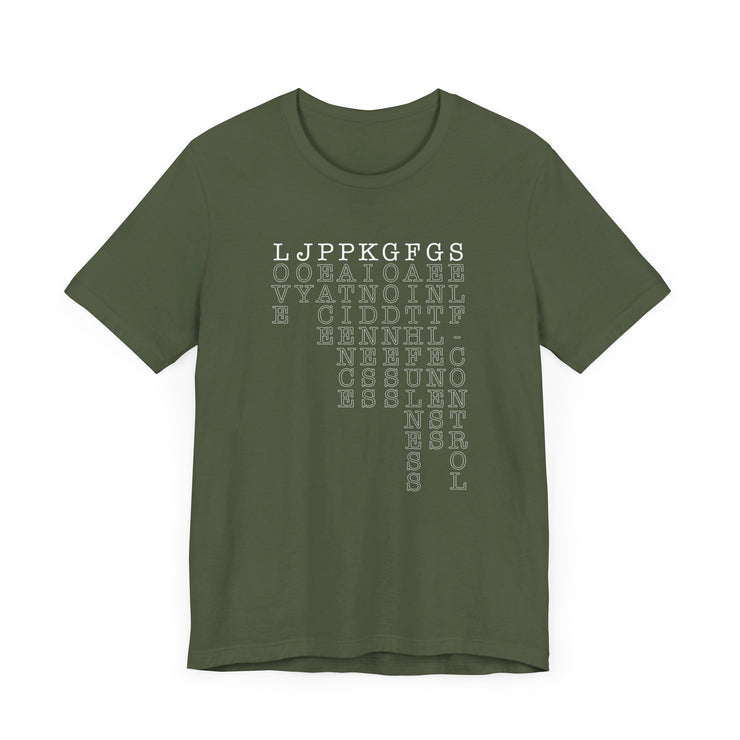 Fruit of the Spirit T-shirt with acronym graphic in Military Green