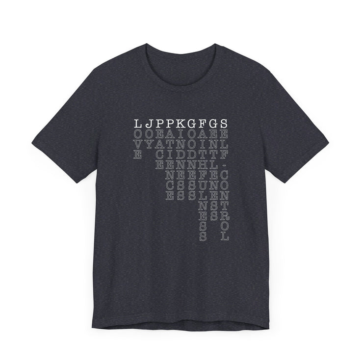 Fruit of the Spirit T-shirt with acronym graphic in Navy Heather