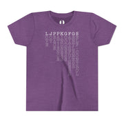 Fruit of the Spirit T-shirt with acronym graphic in Heather Purple