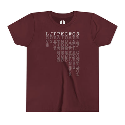 Fruit of the Spirit T-shirt with acronym graphic in Maroon