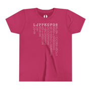 Fruit of the Spirit T-shirt with acronym graphic in Raspberry