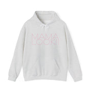 Gray hoodie with 'MAMA LOOK!' graphic