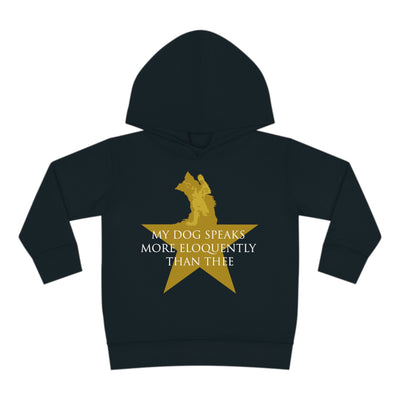 My Dog Speaks More Eloquently Than Thee Kids Hoodie – Black