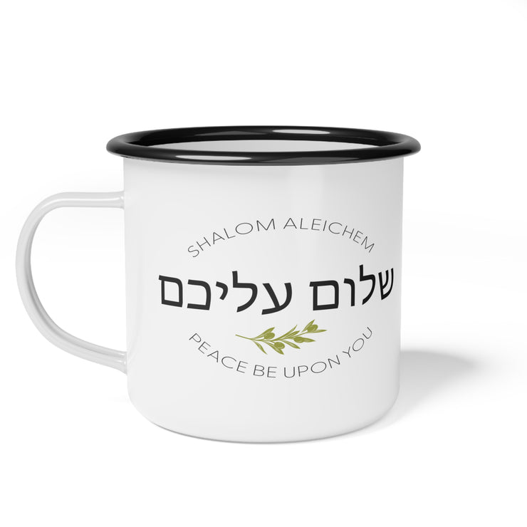 Shalom Aleichem (Peace Be Upon You) – Enamel Camp Cup (12oz)